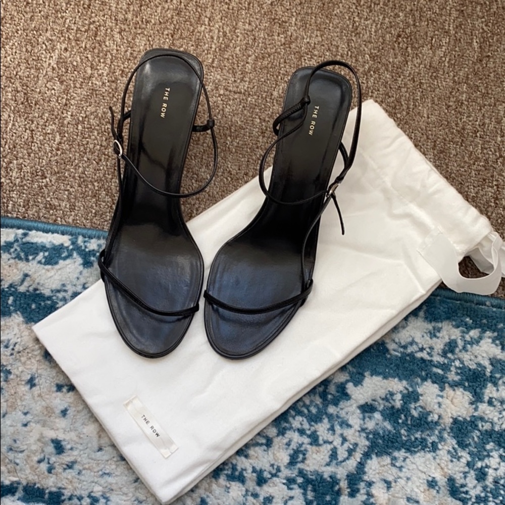 The Row bare mid-heel leather sandals